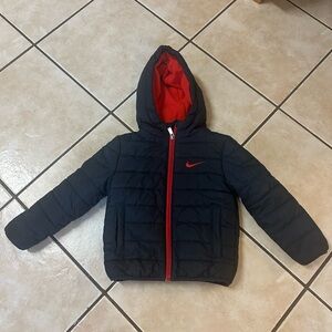 Nike Kids Puffer Jacket - navy blue with Red Accents